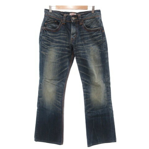 [Used] Edwin EDWIN Denim Pants Jeans Size 30 Indigo Navy Washed Straight Leg 411XVS /SX ■GY74 Men's [Vector Used Clothing] 260429