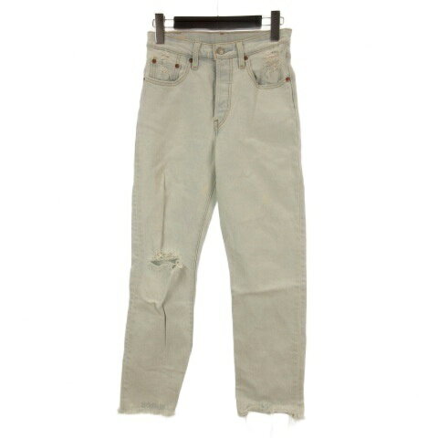 【中古】リーバイスプレミアム Levis PReMIUM 501 デニム パンツ ジーンズ 24 ダメージ加工 ライトインディゴ 260424E レディース 【ベクトル 古着】 260424
