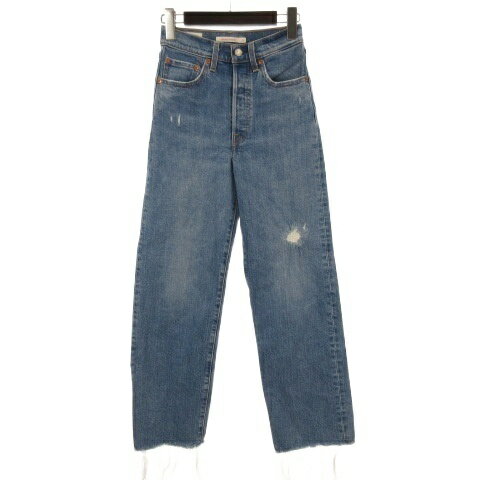[Used] Levi's Premium Denim Pants Jeans, Remade, Size 24, Indigo, 260424E, Women's [Vector Used Clothing] 260424