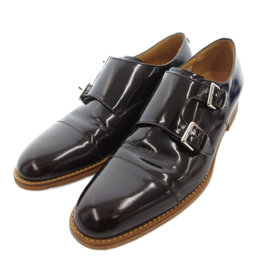 【中古】リーガル REGAL ダブルモンクストラップ シューズ 24.5 ブラウン キャップトゥ エナメル /TQ ■GY74 レディース 【ベクトル 古着】 260522