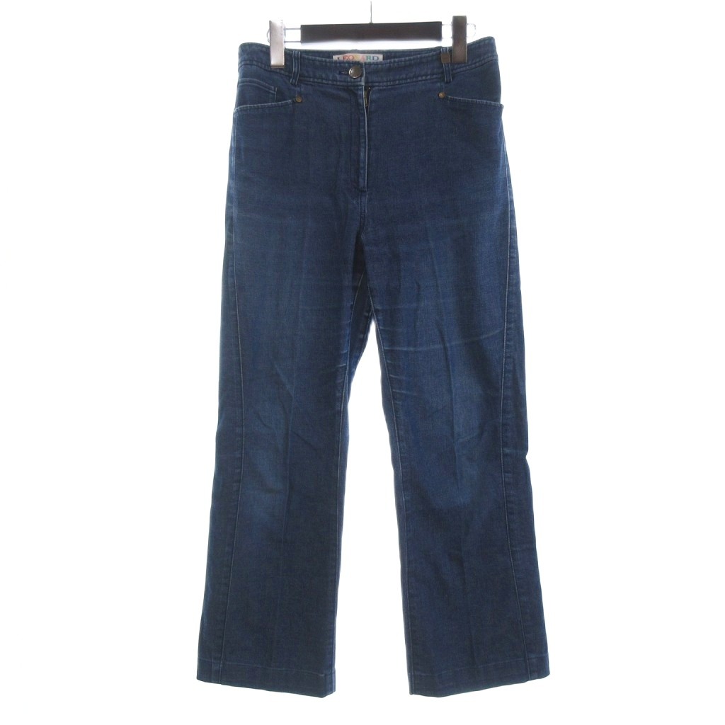 【中古】レオナール LEONARD スポーツ SPORT デニム パンツ ジーンズ センタープレス インディゴ 70 青 ブルー ■GY74 レディース 【ベクトル 古着】 260428