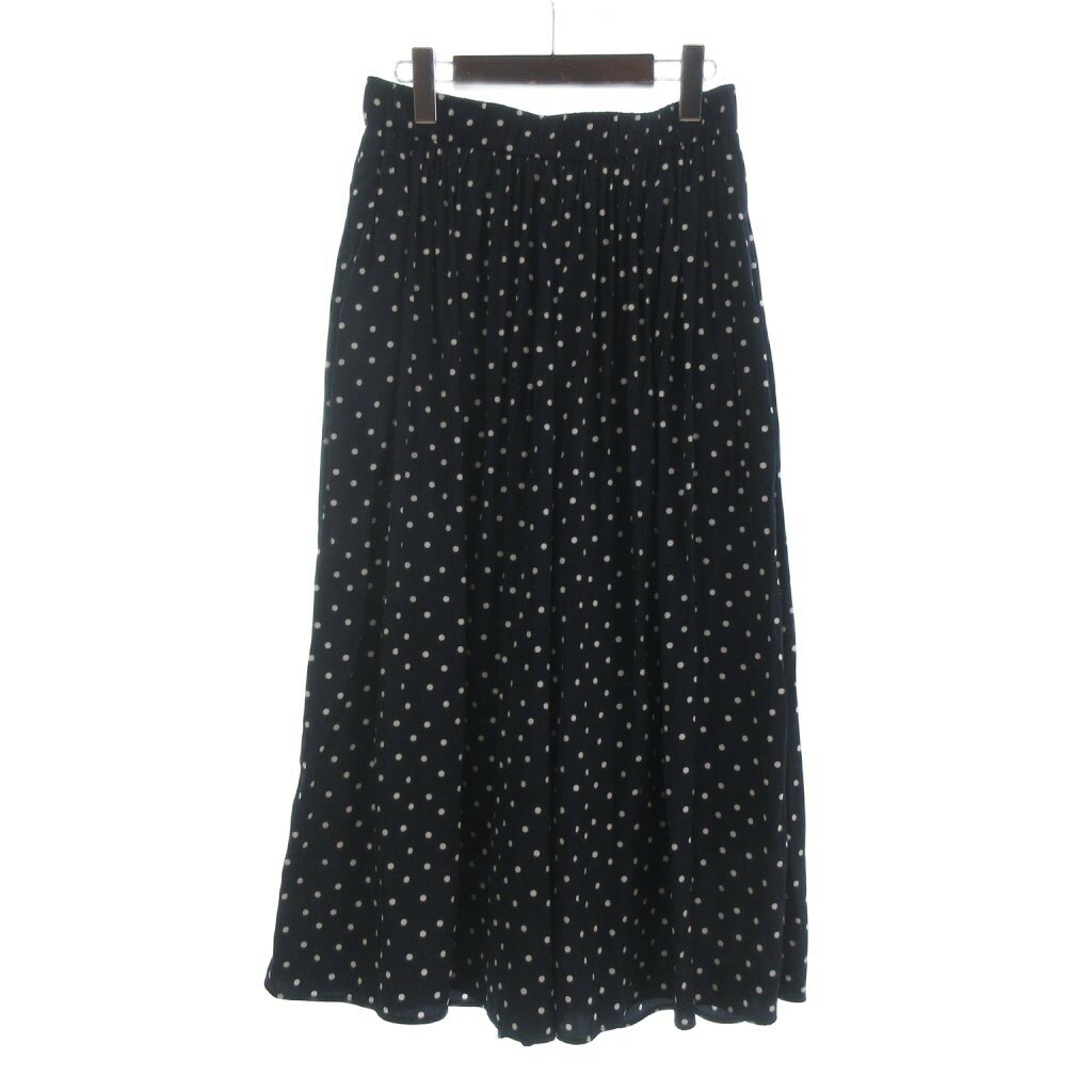 Cropped Pants - 【中古】クミキョク 組曲 KUMIKYOKU ワイドパンツ フレア ドット 水玉 パンツ 3 紺 ネイビー レディース 【ベクトル 古着】 260422