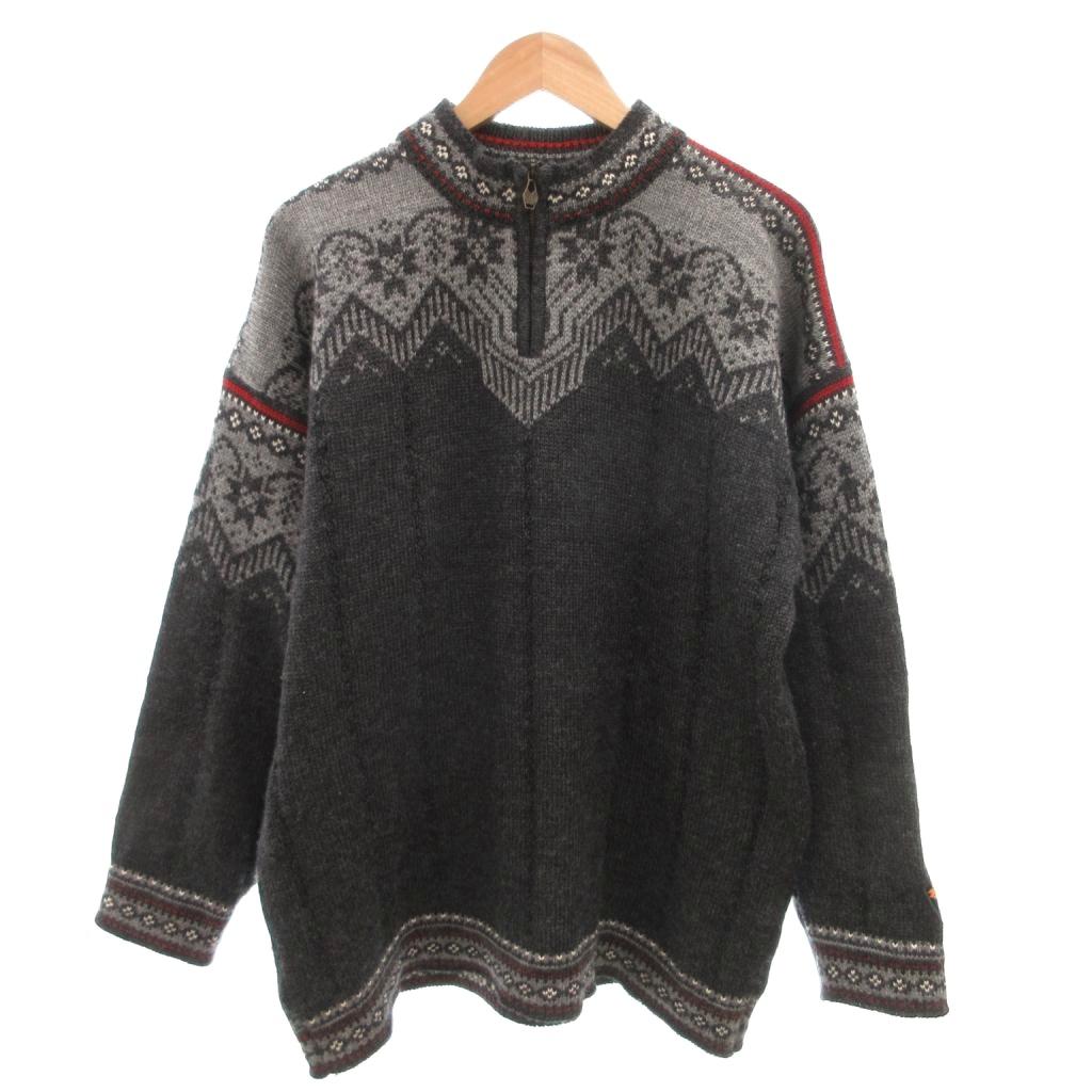Rakuten - 【中古】DALE OF NORWAY ハーフジップ セーター ニット ウール チャコールグレー ノルディック柄 長袖 /NL ■GY74 メンズ 【ベクトル 古着】 260512