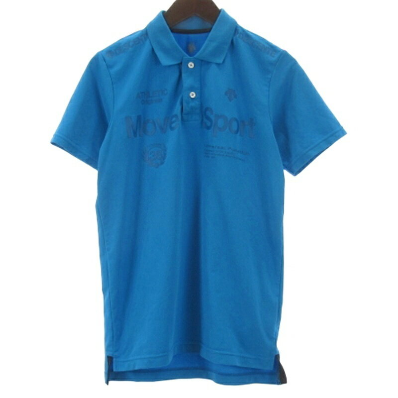 【中古】デサント DESCENTE Move Sport ポロシャツ 半袖 ブルー L メンズ 【ベクトル 古着】 260502