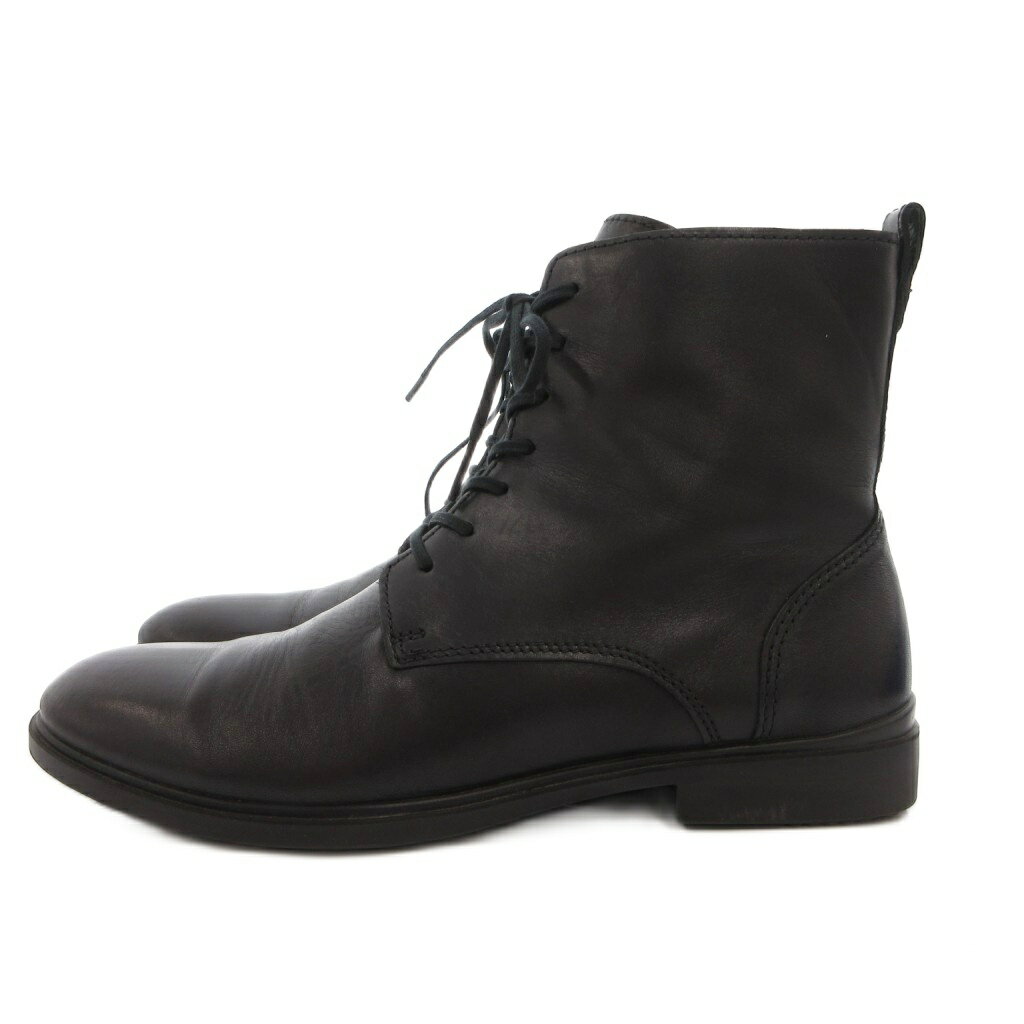 其它 - 【中古】エコー ecco ショートブーツ シューズ 40 黒 ブラック レースアップ /SX レディース 【ベクトル 古着】 260603