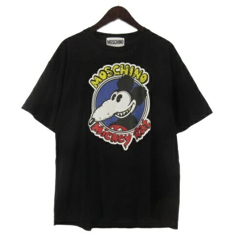【中古】モスキーノ MOSCHINO Tシャツ カットソー 半袖 ブラック M メンズ 【ベクトル 古着】 260520