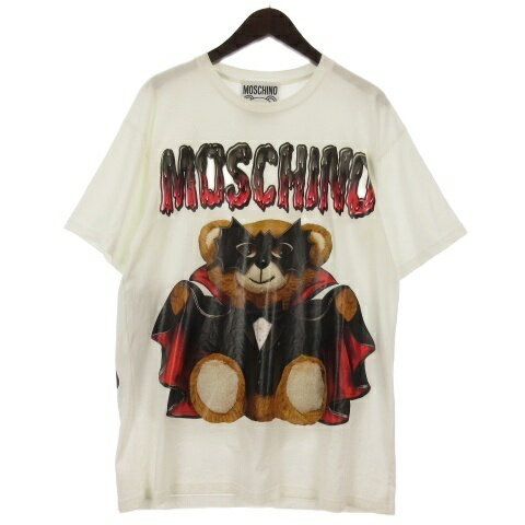 【中古】モスキーノ MOSCHINO ベアプリント Tシャツ カットソー 半袖 ホワイト S メンズ 【ベクトル 古着】 260520