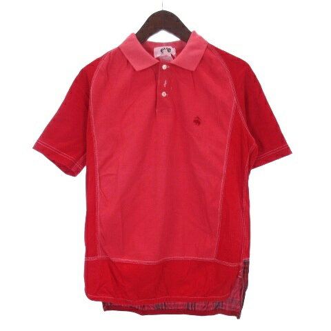 【中古】アイ ジュンヤワタナベマン コムデギャルソン ジュンヤマン eye JUNYA WATANABE MAN ブルックスブラザーズ Brooks Brothers ポロシャツ 半袖 シャツドッキング S レッド メンズ 【ベクトル 古着】 260604