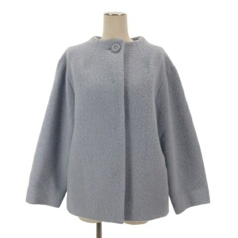 未使用品 ノーリーズ Nolley's 23AW シャギー ショート コート 36 サックス 260615E ■GY47 レディース  260615