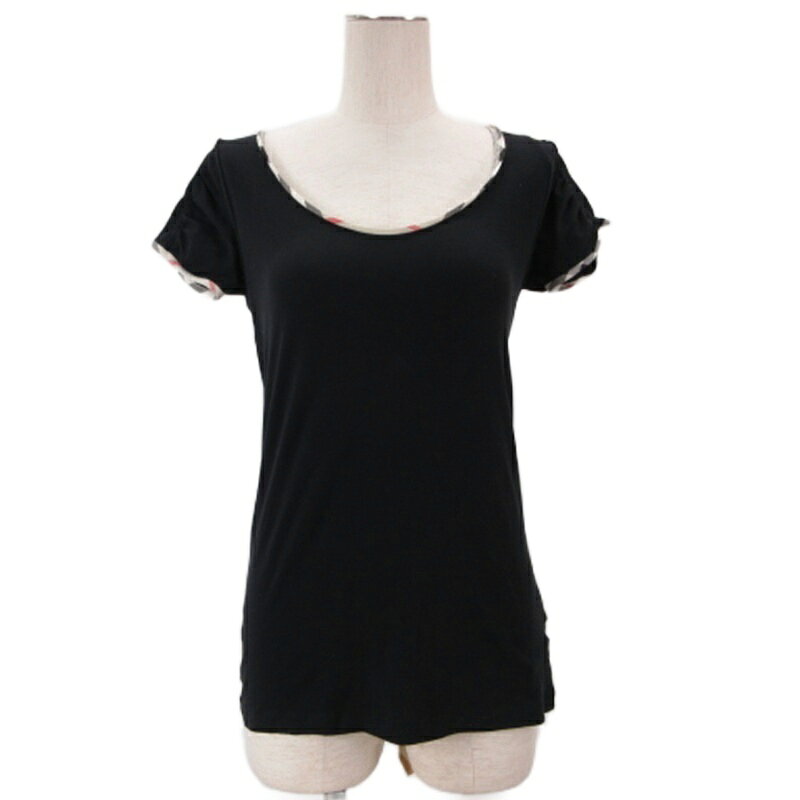 【中古】バーバリーブリット BURBERRY BRIT Tシャツ 半袖 ブラック S ■GY09 ☆AA★ レディース 【ベクトル 古着】 260726
