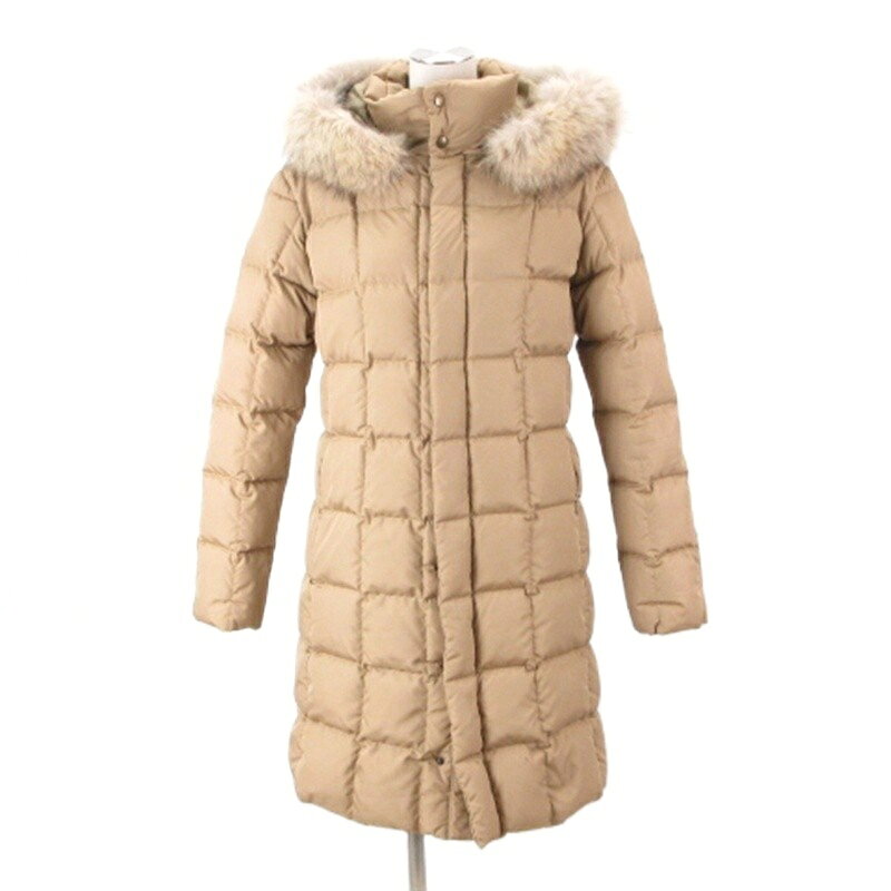 【中古】ラルフローレン RALPH LAUREN 中綿 コート ロング ベージュ M ☆AA★ ■GY09 レディース 【ベクトル 古着】 260819