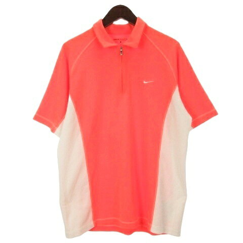 【中古】ナイキゴルフ NIKE GOLF ポロシャツ 半袖 ゴルフウェア ピンク L 260831E メンズ 【ベクトル 古着】 260831
