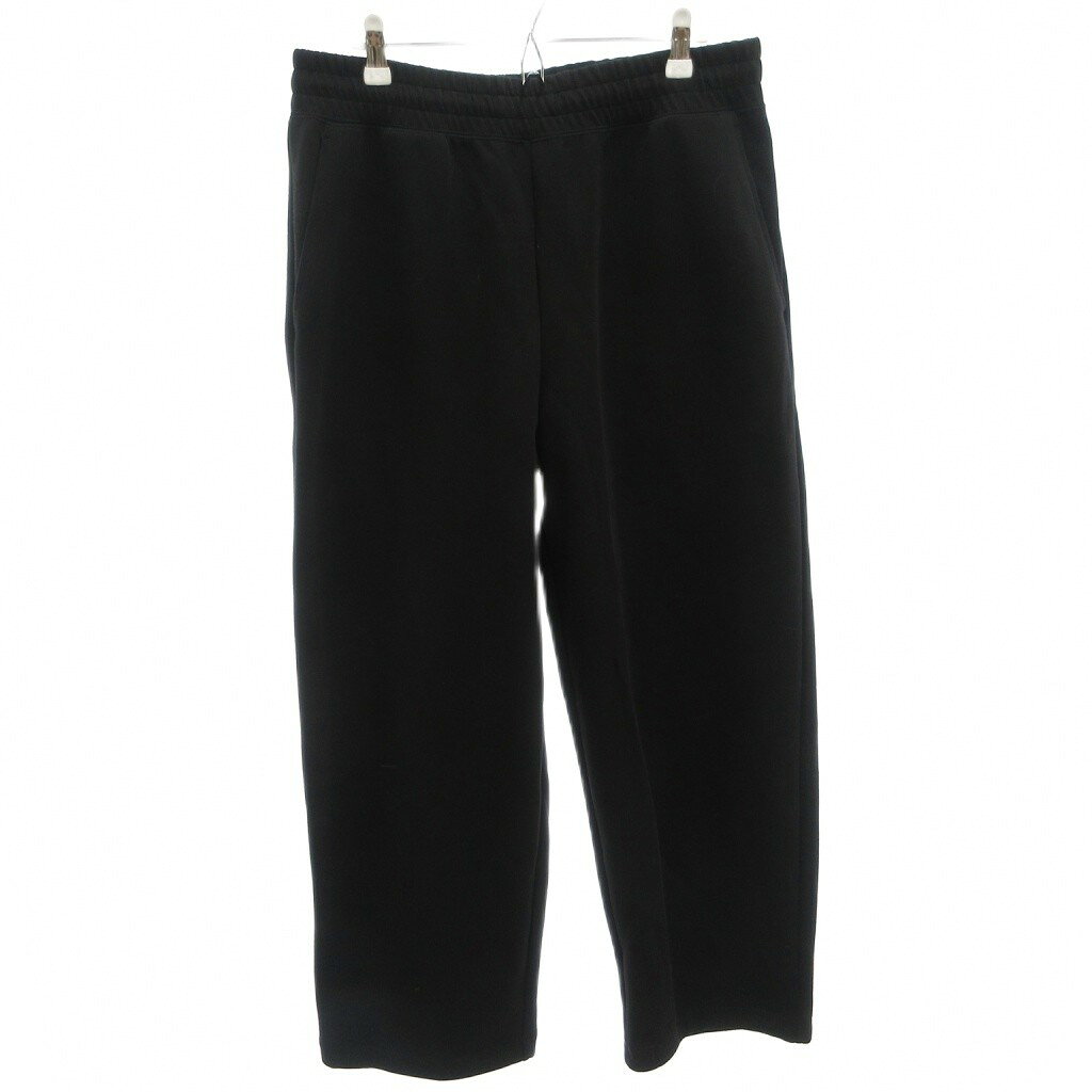 【中古】ユニクロ UNIQLO ：C ワイドスウェットパンツ L 黒 ブラック ストレート 無地 ゴムウエスト フルレングス /TL 2 ■GY09 メンズ 【ベクトル 古着】 260909