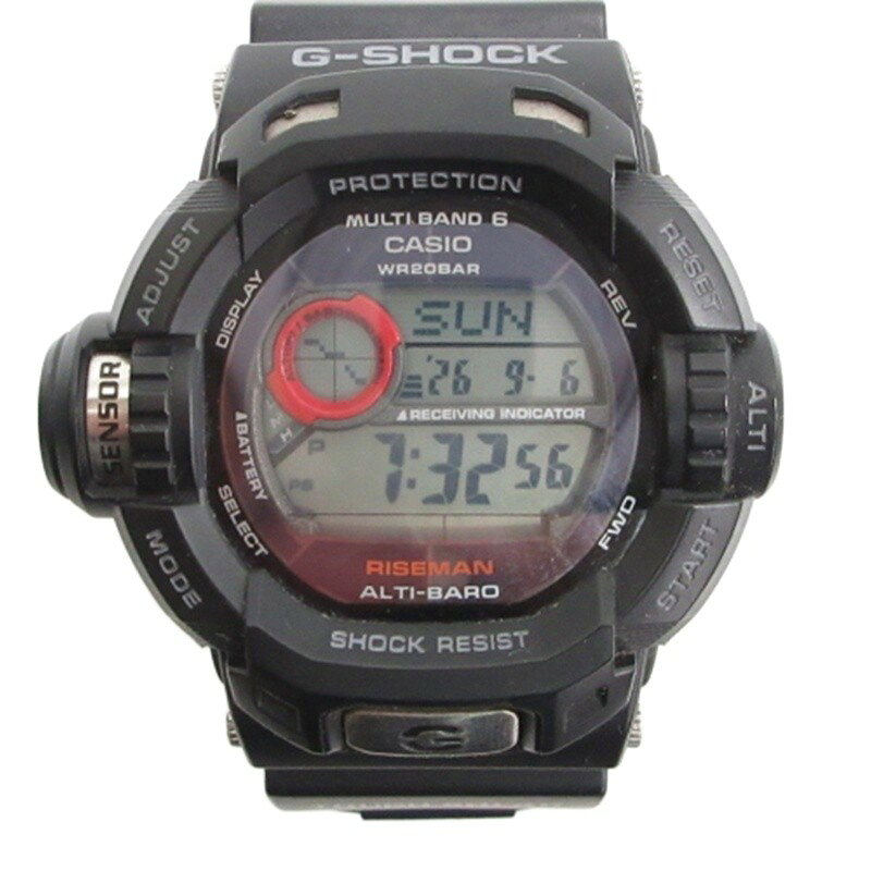 【中古】カシオジーショック CASIO G-SHOCK ライズマン RISEMAN 腕時計 電波ソーラー ブラック GW-9200J-1JF メンズ 【ベクトル 古着】 260907