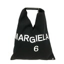 未使用品 エムエムシックス メゾンマルジェラ MM6 Maison Margiela S54WD0043 P4537 ジャパニーズバッグ JAPANESE BAG SM TOTE ハンドバッグ トートバッグ ロゴプリント コットン カウレザー 黒 ブラック ※MZ メンズ レディース  230113