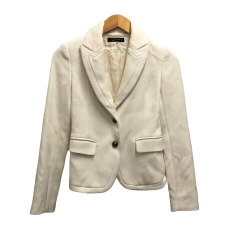 【中古】スタニングルアー STUNNING LURE ジャケット テーラードジャケット ウール混 厚手 長袖 無地 36 白 ホワイト レディース 【ベクトル 古着】 231011