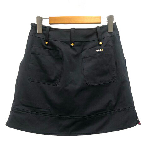 【中古】ヌニ nuni スカート 台形 タイト インナーパンツ ストレッチ ミニ丈 40 紺 ネイビー レディース 【ベクトル 古着】 231208