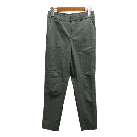 【中古】シューラルー SHOO・LA・RUE パンツ テーパードパンツ リネン混 無地 S 緑 グリーン レディース 【ベクトル 古着】 231230