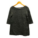 【中古】アイボリーコート ivory court ニット セーター クルーネック モヘア混 ウール混 無地 七分袖 グレー ※MZ レディース 【ベクトル 古着...