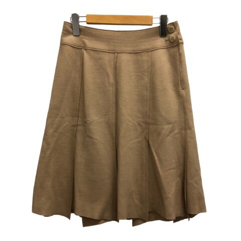 【中古】フレンチクォーター French Quarter 台形スカート ひざ丈 無地 ウール混 アンゴラ混 ベージュ ※MZ レディース 【ベクトル 古着】 240127