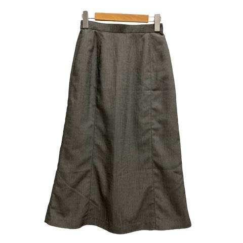 【中古】ノーブランド ロングスカート Aライン フレア 無地 裏地 ロング丈 9AR64 グレー ※MZ レディース 【ベクトル 古着】 240421