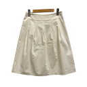 【中古】ナチュラルビューティーベーシック NATURAL BEAUTY BASIC フレアスカート ひざ丈 無地 コットン混 M アイボリー レディース 【ベクトル 古着】 240506(4)
