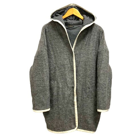 【中古】バンヤードストーム BARNYARDSTORM コート パンピング ライン フード ミドル丈 モヘア混 ウール混 F グレー レディース 【ベクトル 古着】 240502(4)
