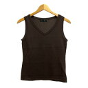 【中古】アンタイトル UNTITLED タンクトップ Vネック 無地 コットン混 2 茶 ブラウン レディース 【ベクトル 古着】 240525