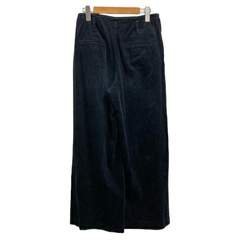【中古】ザラ ZARA パンツ ワイドパンツ タック コーデュロイ コットン 無地 S 紺 ネイビー レディース 【ベクトル 古着】 240614