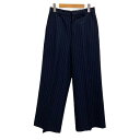 【中古】ザラ トラファルック ZARA Trafaluc パンツ スラックス ワイドパンツ センタープレス ストライプ S 紺 ネイビー 白 ホワイト レディー...