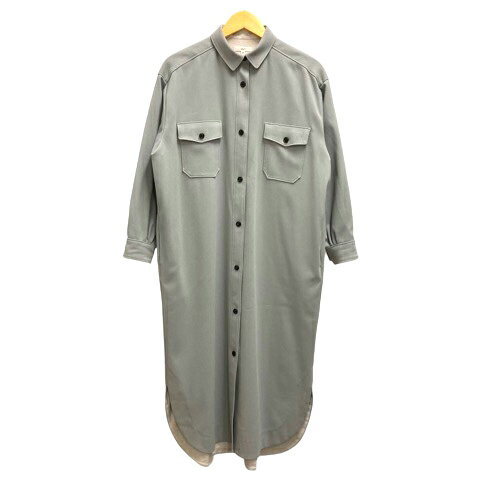 【中古】ヨリ yori ワンピース シャツ ジャケット コート ロング丈 長袖 無地 38 水色 くすみブルー レディース 【ベクトル 古着】 240620