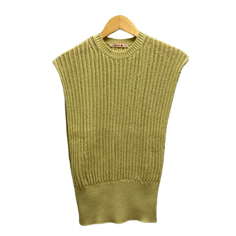 Crew Neck - 【中古】バッカ BACCA ニット セーター クルーネック 無地 ノースリーブ S 緑 グリーン レディース 【ベクトル 古着】 240713
