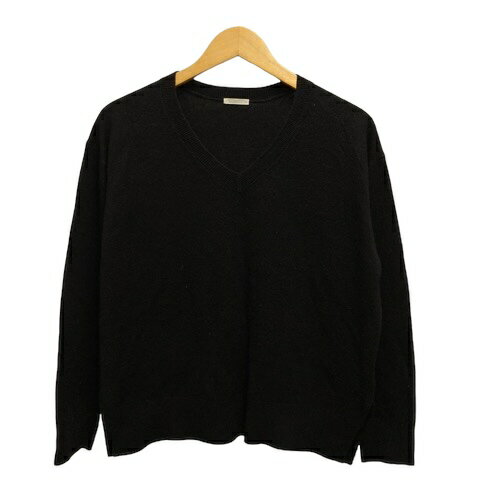 【中古】ジーユー GU ニット セーター Vネック 無地 長袖 M 黒 ブラック レディース 【ベクトル 古着】 240822