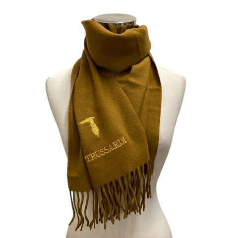 【中古】トラサルディ TRUSSARDI マフラー ストール フリンジ ロゴ 刺繍 無地 茶 ブラウン レディース 【ベクトル 古着】 240904 【中古】トラサルディ TRUSSARDI マフラー ストール フリンジ ロゴ 刺繍 無地 茶 ブラウン レディース 【ベクトル 古着】 240904