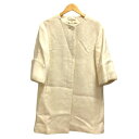 【中古】アンタイトル UNTITLED コート ウール ニット ノーカラー Aライン 膝丈 無地 2 白 アイボリー レディース 【ベクトル 古着】 241008(4)