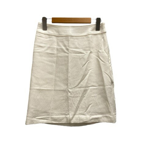 【中古】インディヴィ INDIVI ミニスカート 台形スカート 無地 コットン混 38 オフホワイト レディース 【ベクトル 古着】 241002