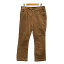 【中古】ヒロミチナカノ hiromichi nakano パンツ 76492 ストレート コーデュロイ 無地 ロング丈 73-93 茶 ブラウン レディース 【ベクトル 古着】 241104