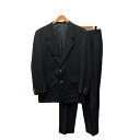 【中古】タケオキクチ TAKEO KIKUCHI スーツ セットアップ フォーマル シングル ストライプ ジャケット パンツ L 黒 ブラック メンズ 【ベクト...