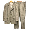 【中古】YUZAWAYA スーツ フォーマル シングル ウール ジャケット パンツ ストライプ ベージュ メンズ 【ベクトル 古着】 250225