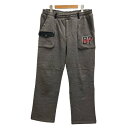 【中古】パジェロ PAGELO スウェットパンツ ストレート ウエストゴム ワッペン 無地 裏起毛 ロング丈 L グレー 黒 ブラック メンズ 【ベクトル 古着...