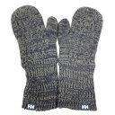 【中古】ヘリーハンセン HELLY HANSEN 手袋 ニット グローブ ミトン ミックス グレー 紺 ネイビー メンズ 【ベクトル 古着】 250227