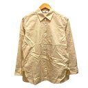 【中古】ユニクロ UNIQLO シャツ カジュアルシャツ コットン 無地 長袖 S ベージュ メンズ 【ベクトル 古着】 250205