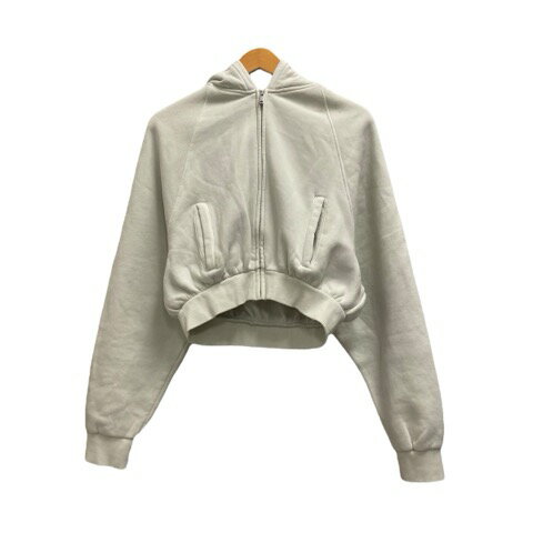 【中古】ザラ ZARA パーカー 長袖 フード ロゴプリント コットン混 3253/840/804/M M グレージュ グレー レディース 【ベクトル 古着】 241230