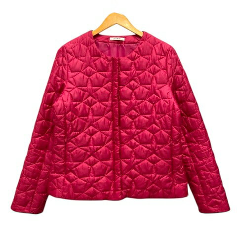 【中古】ソークロース so close キルティングジャケット ブルゾン ノーカラー ナイロン 星柄 中綿 長袖 L ピンク レディース 【ベクトル 古着】 250116(4)