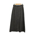 【中古】マックスマーラ MAX MARA ロングスカート 総柄 スリット ウール混 32/72/833 38 チャコールグレー 白 ホワイト レディース 【ベクトル 古着】 250112(4)