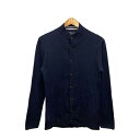 【中古】ボイコット BOYCOTT カーディガン モックネック ハイゲージ 3 紺 ネイビー 白 ホワイト メンズ 【ベクトル 古着】 250331
