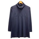【中古】HIROMI YOSHIDA カットソー ハイネック チュニック丈 長袖 無地 M 紺 ネイビー レディース 【ベクトル 古着】 250424