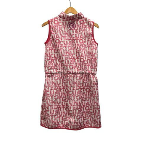 【中古】クアルトユナイテッド CUARTO UNITED ミニワンピース ノースリーブ ハイネック ロゴ M3423 M ピンク 白 ホワイト 黒 ブラック レディース 【ベクトル 古着】 250508