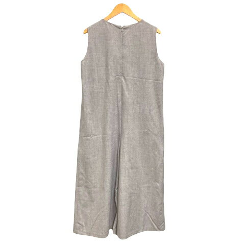 【中古】ロペピクニック ROPE Picnic オーバーオール オールインワン パンツ ワイド クロップド丈 無地 38 グレー レディース 【ベクトル 古着】 250508