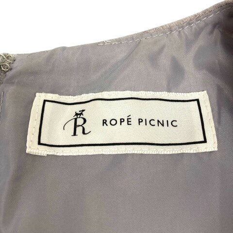 【中古】ロペピクニック ROPE Picnic オーバーオール オールインワン パンツ ワイド クロップド丈 無地 38 グレー レディース 【ベクトル 古着】 250508